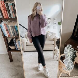 American Eagle Purple Knit Mock Neck Sweater